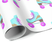 Groovy Roller Skate Pattern Geschenkpapier (Rolleneckpunkt)