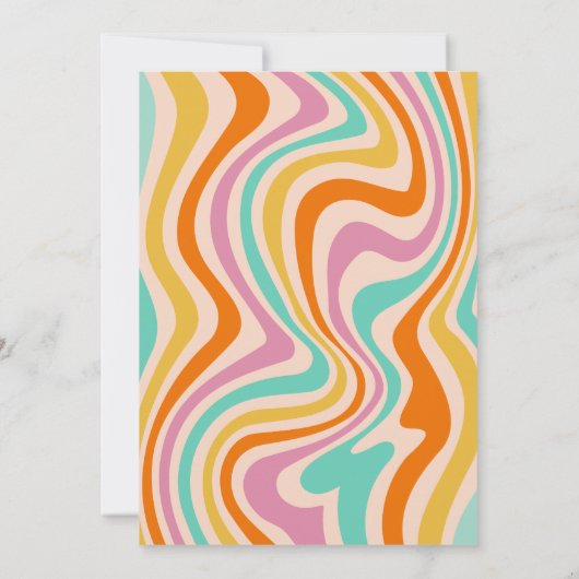 Groovy Roller Skate Retro 70er Rainbow Birthday Einladung (Rückseite)