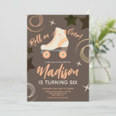 Groovy Roller Skate Rollerskating Einladung (Stehend Vorderseite)