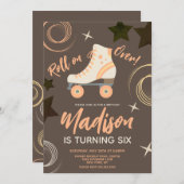 Groovy Roller Skate Rollerskating Einladung (Vorne/Hinten)