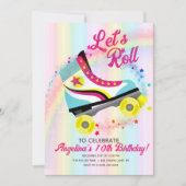 Groovy Roller Skaten Birthday Einladung (Vorderseite)