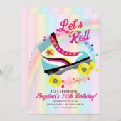Groovy Roller Skaten Birthday Einladung (Vorne/Hinten)