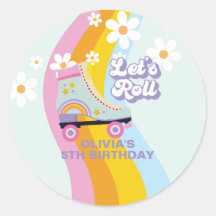 Groovy Rollerskating Retro Rainbow Birthday