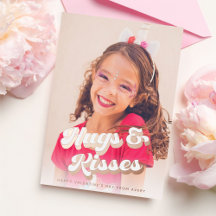 Groovy Rose Gold Valentinstag Fotokarte