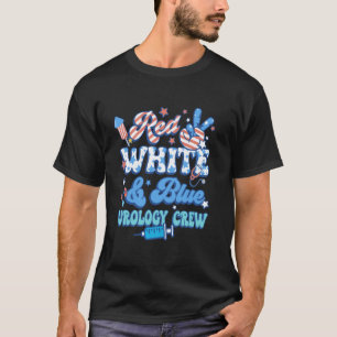 Groovy Rot Weiß Blau Urologie Crew Urologie Kranke T-Shirt