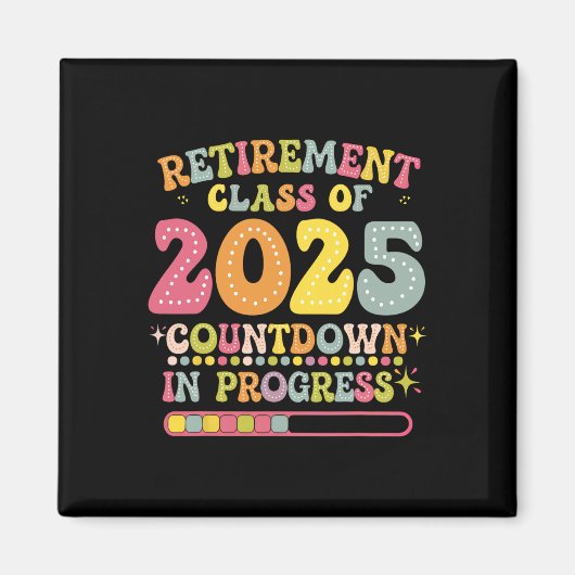 Groovy-Ruhestand Cl von 2025 Lehrer Countdown Loa Magnet (Vorne)