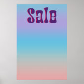 Groovy Sale Sign Iridescent Gradient Retro Style Poster (Vorne)