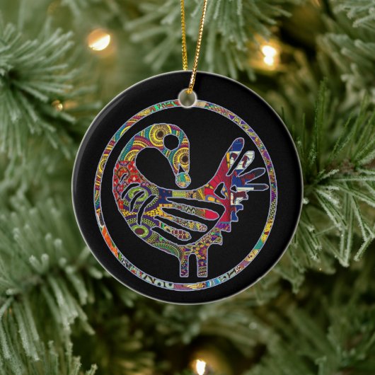 Groovy Sankofa Bird Keramik Ornament (Baum)