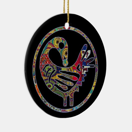 Groovy Sankofa Bird Keramik Ornament (Rechts)
