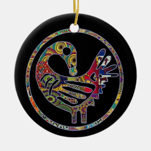 Groovy Sankofa Bird Keramik Ornament (Vorne)