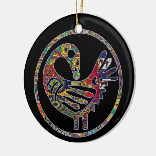 Groovy Sankofa Bird Keramik Ornament (Links)