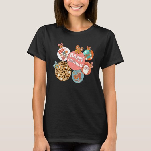 Groovy Santa Christmas Ho Ho Ho Pumpkin Face Wome T-Shirt (Vorderseite)