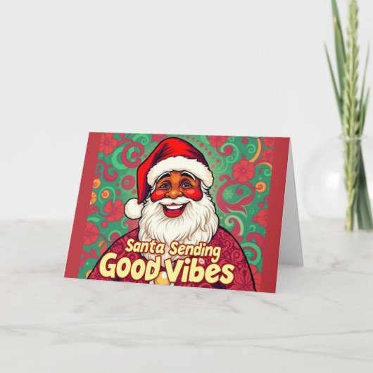 Groovy Santa Feiertagskarte (Vorderseite)