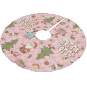 Groovy santa funky Weihnachten der 60er Jahre Polyester Weihnachtsbaumdecke (Schrägansicht)