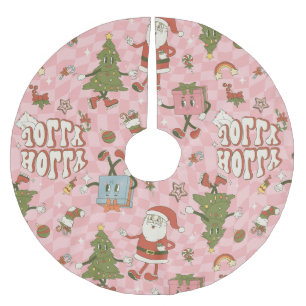 Groovy santa funky Weihnachten der 60er Jahre Polyester Weihnachtsbaumdecke