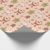 Groovy Santa Retro Snowman Weihnachtsbaum Geschenkpapier (Ecke)