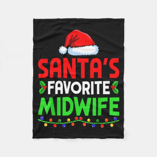 Groovy Santa's Favorite Midwife Nurse Christmas Sa Fleecedecke (Vorderseite)
