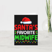 Groovy Santa's Favorite Midwife Nurse Christmas Sa Karte (Vorderseite)