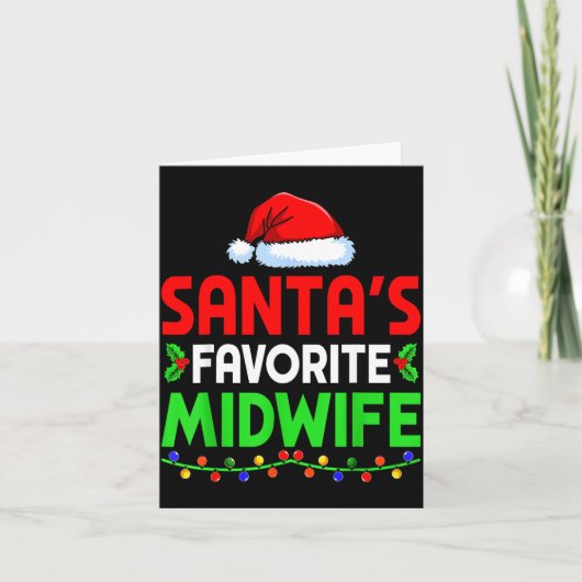 Groovy Santa's Favorite Midwife Nurse Christmas Sa Karte (Vorderseite)
