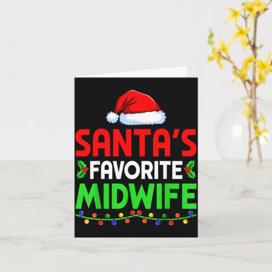 Groovy Santa's Favorite Midwife Nurse Christmas Sa Karte (Gelbe Blume)