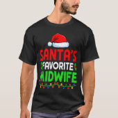 Groovy Santa's Favorite Midwife Nurse Christmas Sa T-Shirt (Vorderseite)