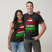 Groovy Santa's Favorite Midwife Nurse Christmas Sa T-Shirt (Unisex)