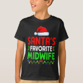 Groovy Santa's Favorite Midwife Nurse Christmas Sa T-Shirt (Vorderseite)