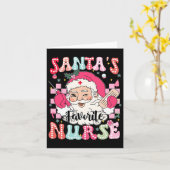 Groovy Santas Favorite Nurse Weihnachten Weihnacht Karte (Gelbe Blume)
