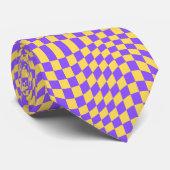 Groovy Schachbrett, Y2K 90er  Krawatte (Gerollt)