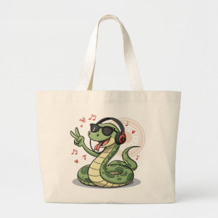 Groovy Schlangen-Beats mit lustigen Musik-Taschen- Jumbo Stoffbeutel