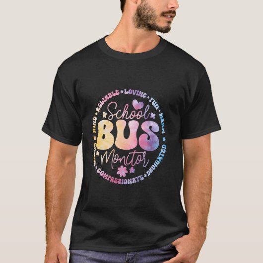 Groovy School Bus Monitor Driver Squad Einschätzun T-Shirt (Vorderseite)