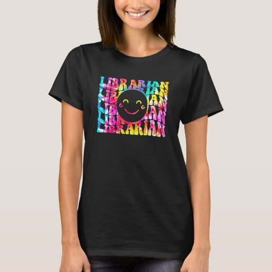 Groovy School Librarian Zurück zur Schule Retro Li T-Shirt (Vorderseite)
