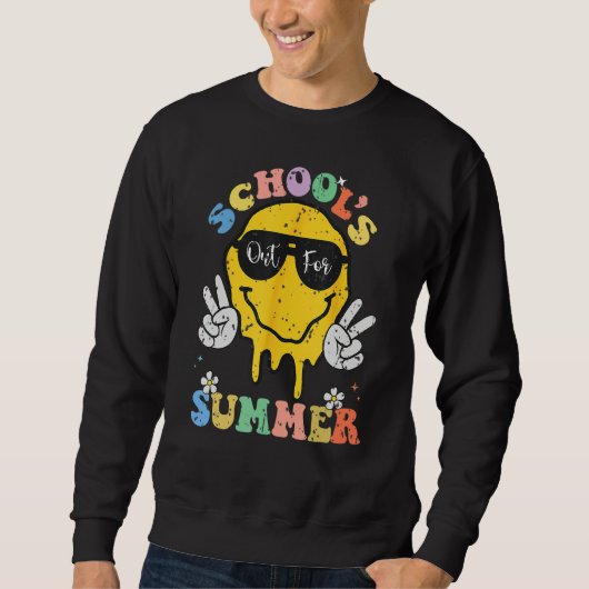 Groovy School s Out For Summer Graduation Teacher  Sweatshirt (Vorderseite)