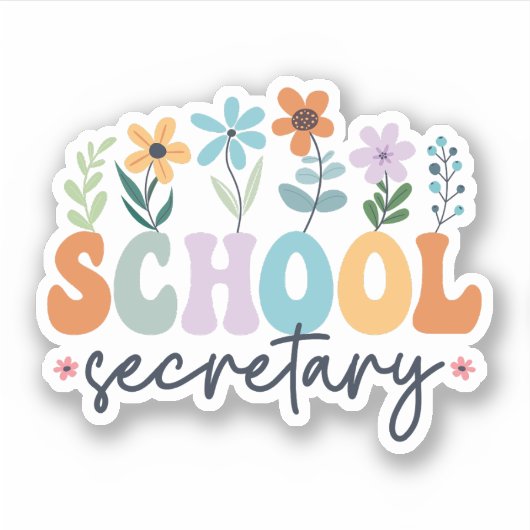 Groovy School Secretary Administrative Assistant Aufkleber (Vorderseite)