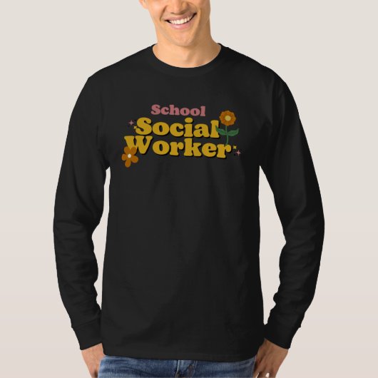 Groovy School Social Worker Coping Skills Back To  T-Shirt (Vorderseite)