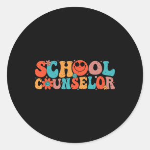 Groovy Schulberater Zurück zur Schule Lehrer Cou Runder Aufkleber