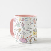 Groovy Schuldesign-Thema Tasse (Vorderseite Links)