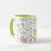 Groovy Schuldesign-Thema Tasse (Vorderseite Links)