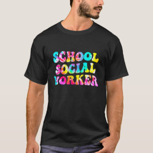 Groovy Schulsozialarbeiter Tie Dye Würdigung S T-Shirt