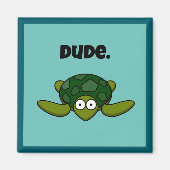 Groovy Sea Turtle Cartoon, Funny Ocean "Typ" Magnet (Vorne)
