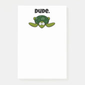 Groovy Sea Turtle Cartoon, Funny Ocean "Typ" Post-it Klebezettel (Vorderseite)