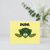 Groovy Sea Turtle Cartoon, Funny Ocean "Typ" Postkarte (Stehend Vorderseite)