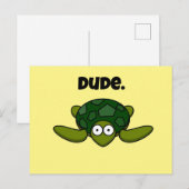 Groovy Sea Turtle Cartoon, Funny Ocean "Typ" Postkarte (Vorne/Hinten)