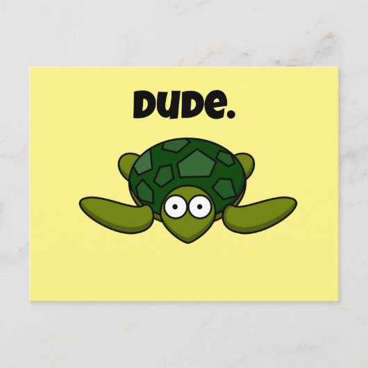 Groovy Sea Turtle Cartoon, Funny Ocean "Typ" Postkarte (Vorderseite)