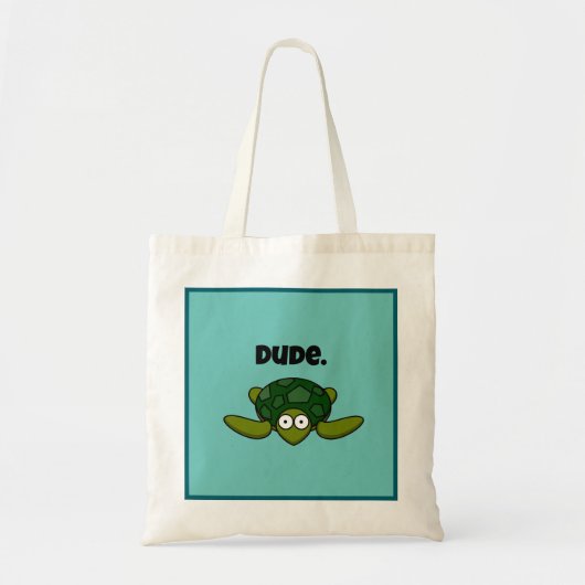 Groovy Sea Turtle Cartoon, Funny Ocean "Typ" Tragetasche (Vorne)