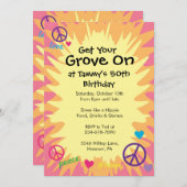 Groovy Sechzigerjahre Thema-Party Einladungen (Vorne/Hinten)