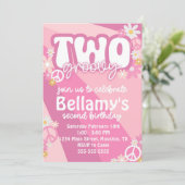 Groovy Second Birthday Party Einladung (Stehend Vorderseite)