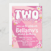 Groovy Second Birthday Party Einladung (Vorne/Hinten)