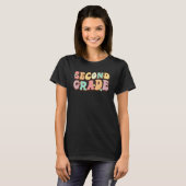 Groovy Second Grade Student 2. Klasse Lehrer zurüc T-Shirt (Vorne ganz)