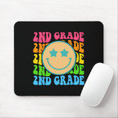 Groovy Second Grade Vibes Face Retro Lehrer zurück Mousepad (Mit Mouse)